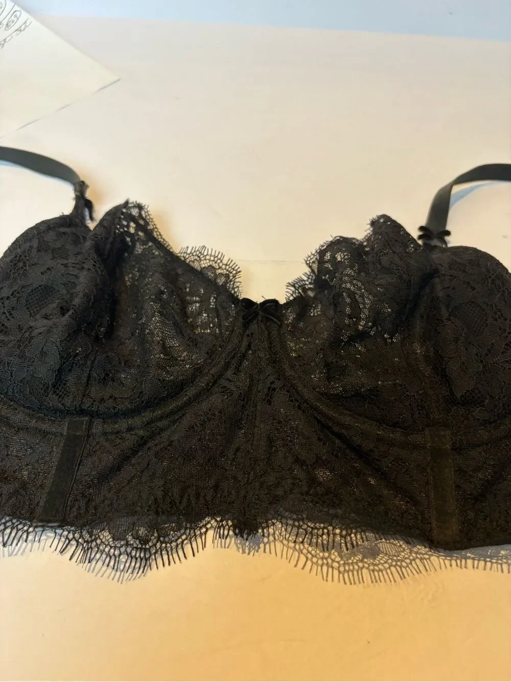 Victoria's Secret Push up without padding Black Lace Underwire Bra Size 36C